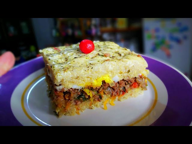 Pastel de quinua con carne molida